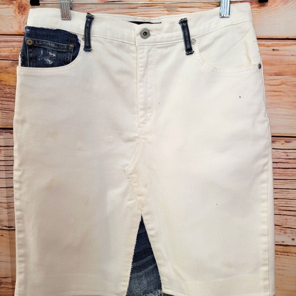 Gloria Vanderbilt Dresses & Skirts - Upcycled Handmade Gloria Vanderbilt white AND blue Denim Skirt!